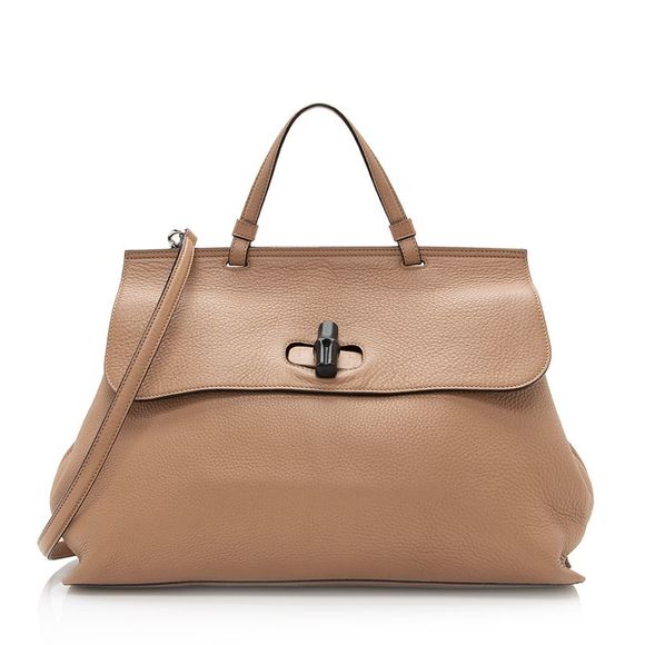 Gucci Leather Bamboo Daily Large Satchel
